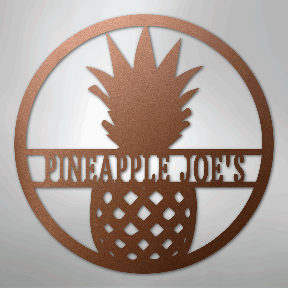 Pineapple Monogram - Steel Sign - Kim’s Signature Beauty & Accessories