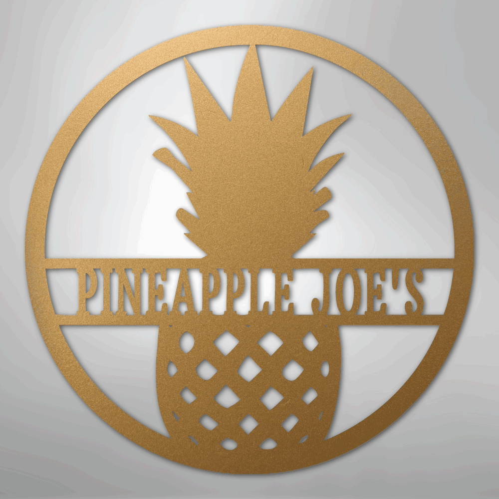 Pineapple Monogram - Steel Sign - Kim’s Signature Beauty & Accessories