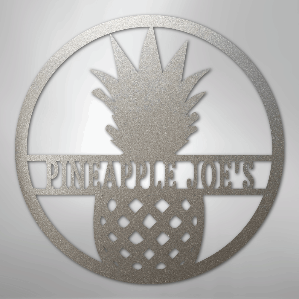 Pineapple Monogram - Steel Sign - Kim’s Signature Beauty & Accessories