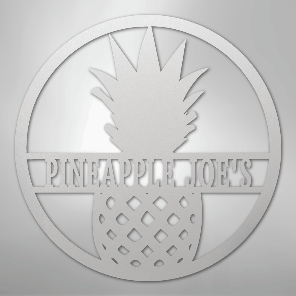 Pineapple Monogram - Steel Sign - Kim’s Signature Beauty & Accessories