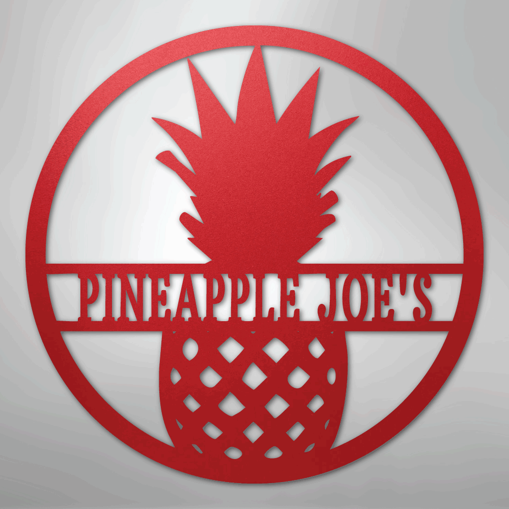 Pineapple Monogram - Steel Sign - Kim’s Signature Beauty & Accessories