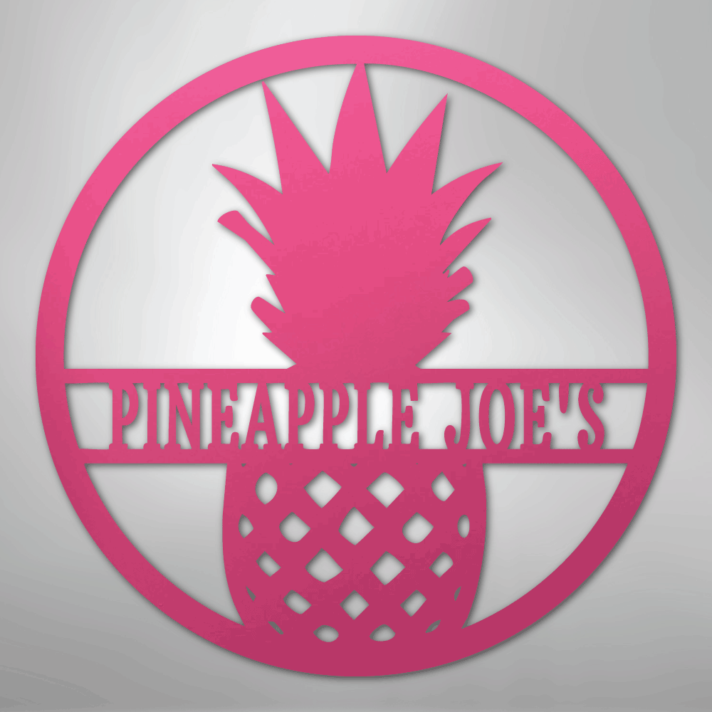 Pineapple Monogram - Steel Sign - Kim’s Signature Beauty & Accessories