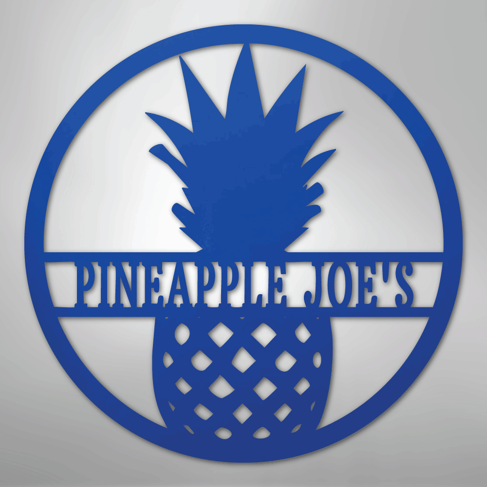Pineapple Monogram - Steel Sign - Kim’s Signature Beauty & Accessories