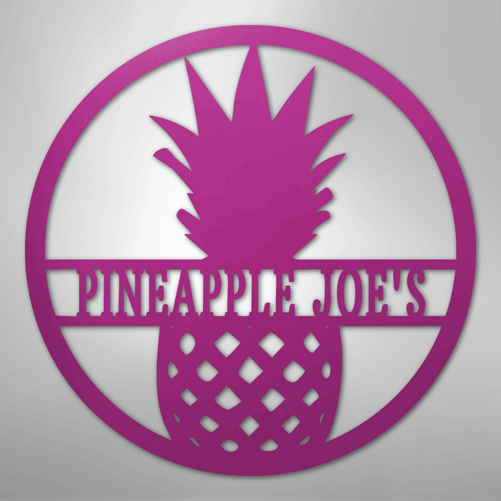 Pineapple Monogram - Steel Sign - Kim’s Signature Beauty & Accessories