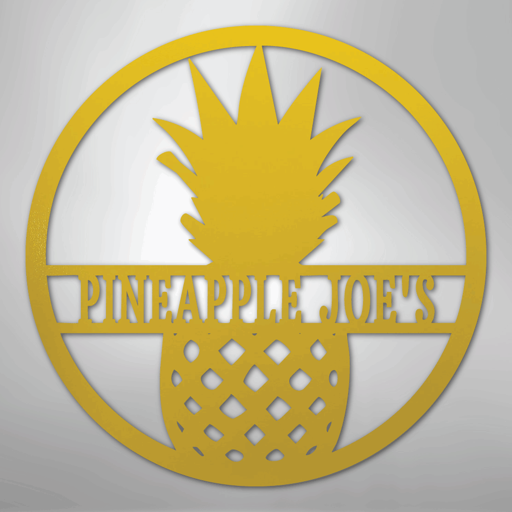 Pineapple Monogram - Steel Sign - Kim’s Signature Beauty & Accessories