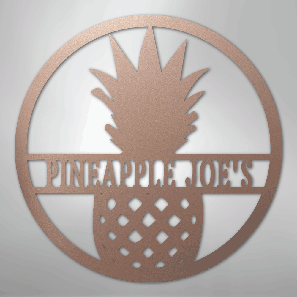 Pineapple Monogram - Steel Sign - Kim’s Signature Beauty & Accessories