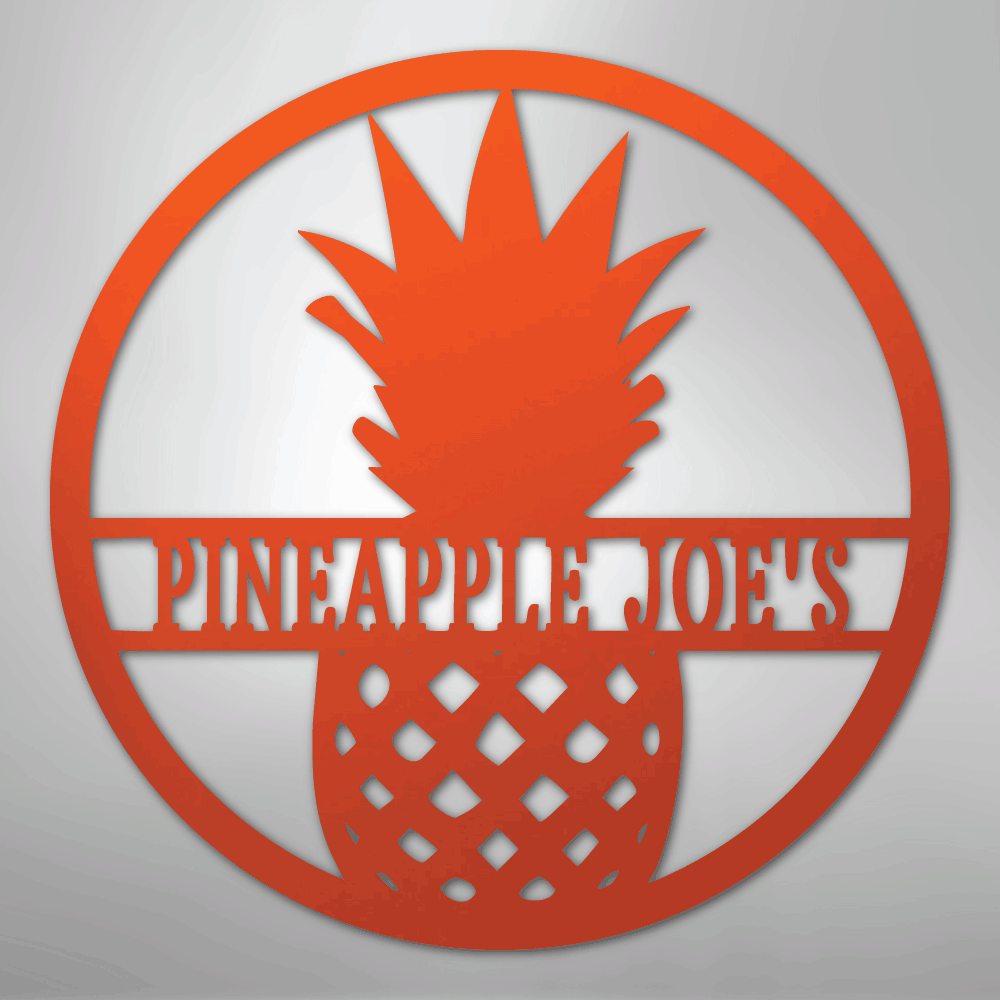 Pineapple Monogram - Steel Sign - Kim’s Signature Beauty & Accessories