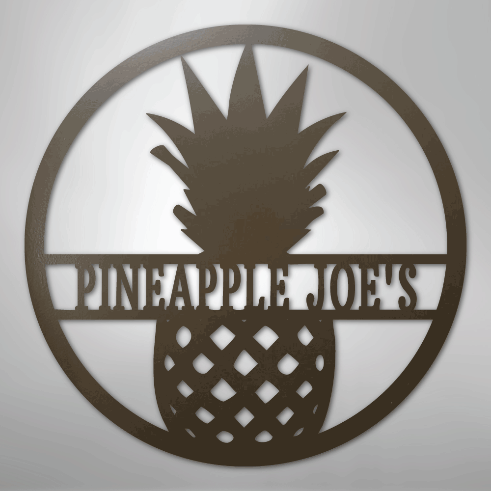 Pineapple Monogram - Steel Sign - Kim’s Signature Beauty & Accessories