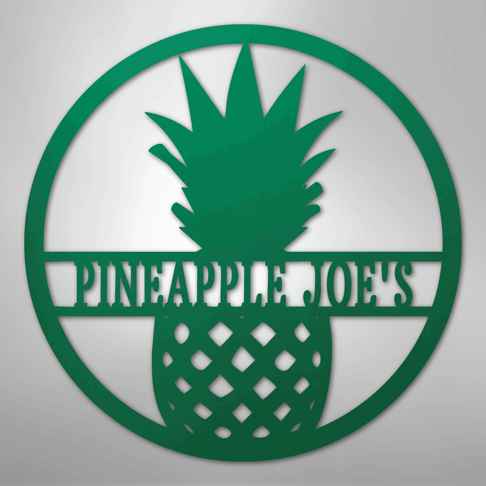 Pineapple Monogram - Steel Sign - Kim’s Signature Beauty & Accessories
