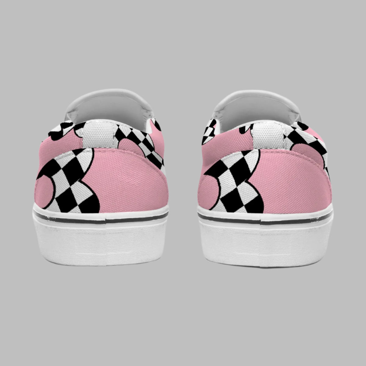 Pink Checkered Flower Slip-On Canvas Shoes - Kim’s Signature Beauty & Accessories    