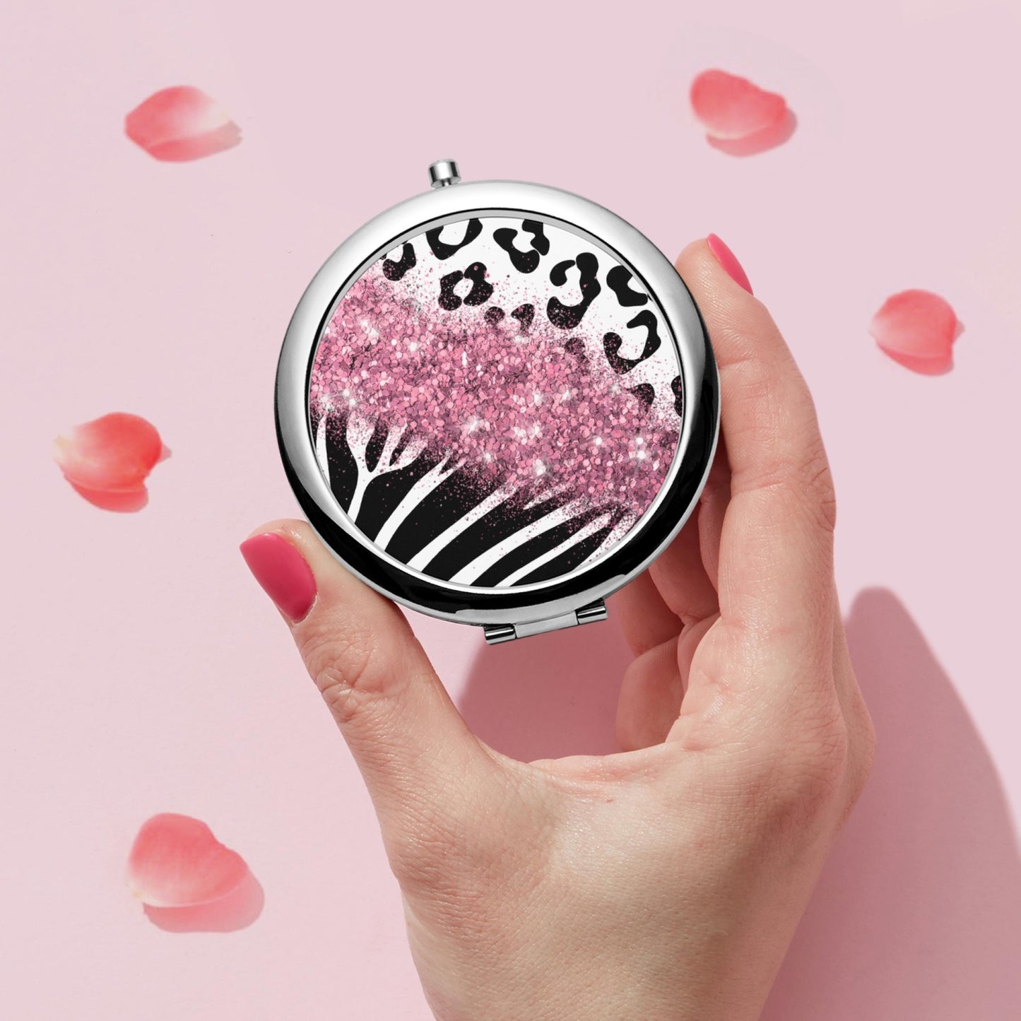 Pink Glitter | Compact Mirror - Kim’s Signature Beauty & Accessories    