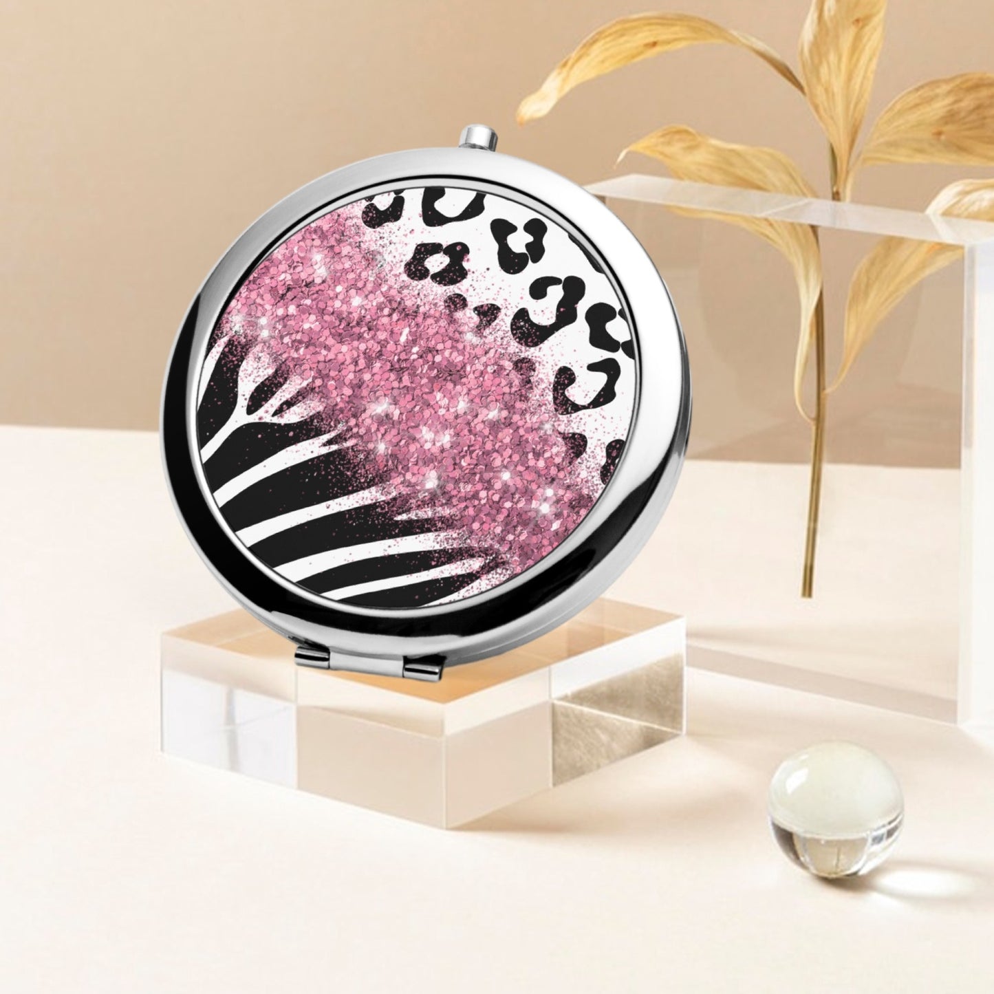 Pink Glitter | Compact Mirror - Kim’s Signature Beauty & Accessories    