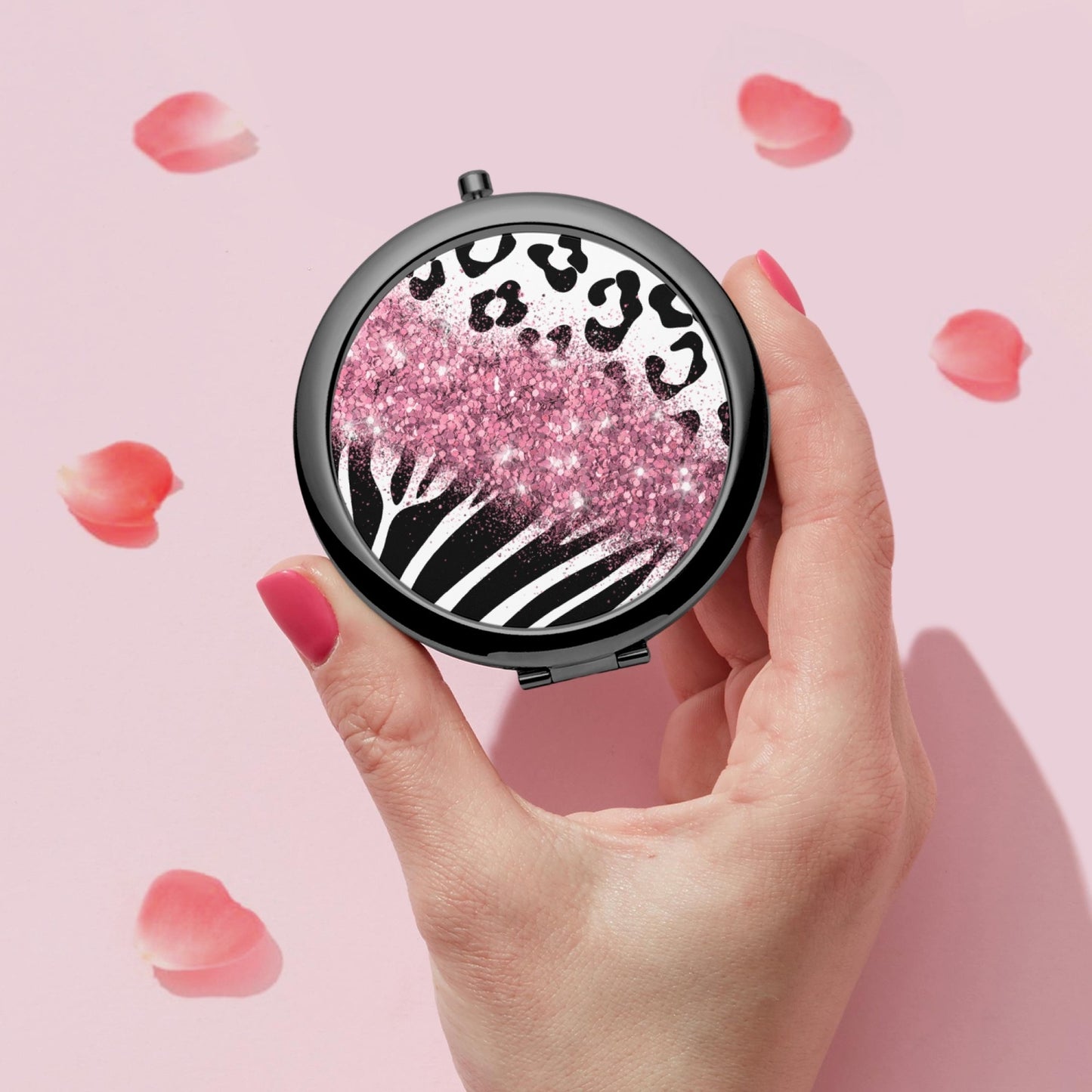 Pink Glitter | Compact Mirror - Kim’s Signature Beauty & Accessories    
