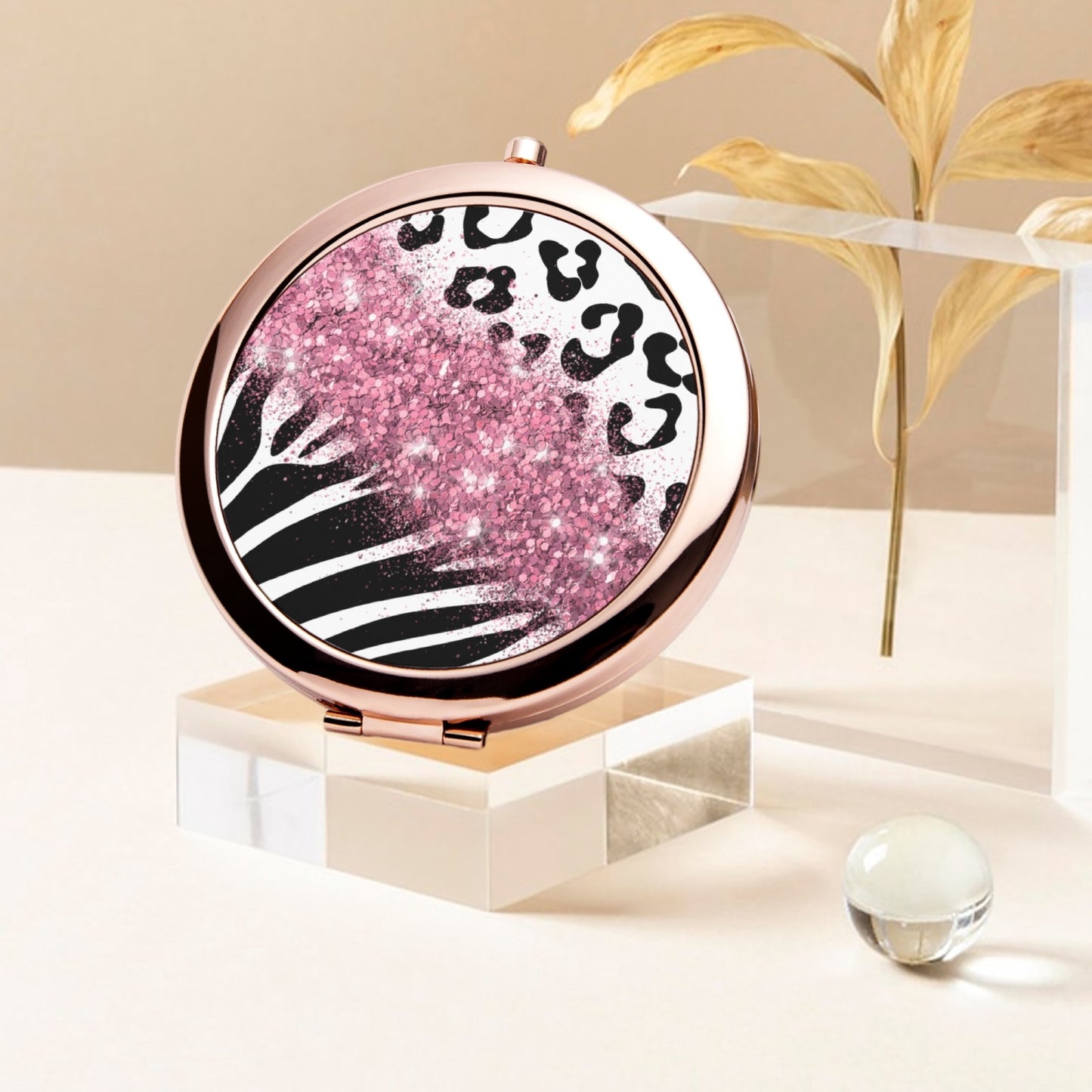 Pink Glitter | Compact Mirror - Kim’s Signature Beauty & Accessories    