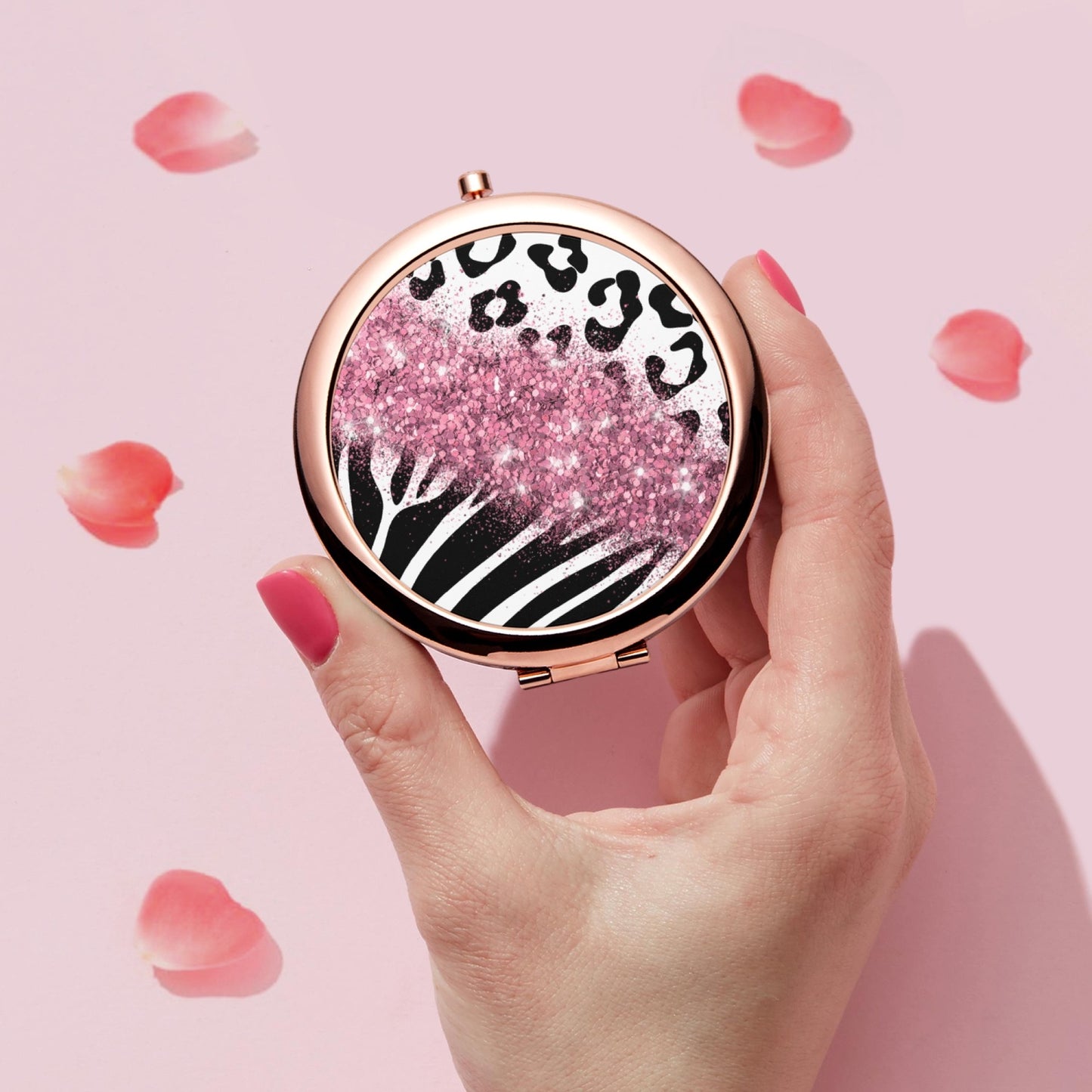 Pink Glitter | Compact Mirror - Kim’s Signature Beauty & Accessories    