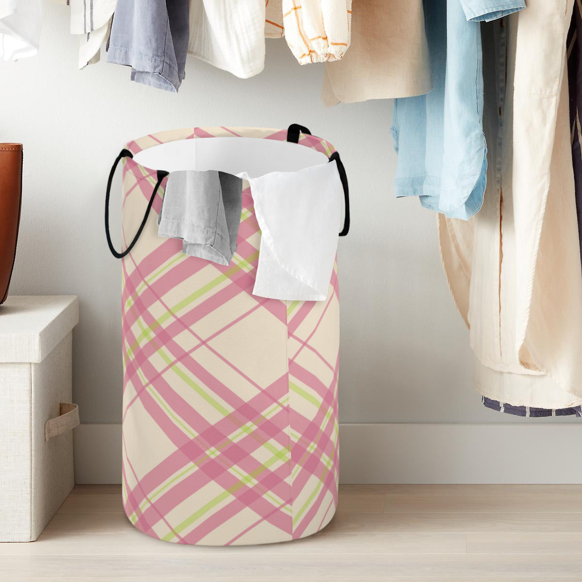 Pink & Green Fodlable Laundry Basket - Kim’s Signature Beauty & Accessories    