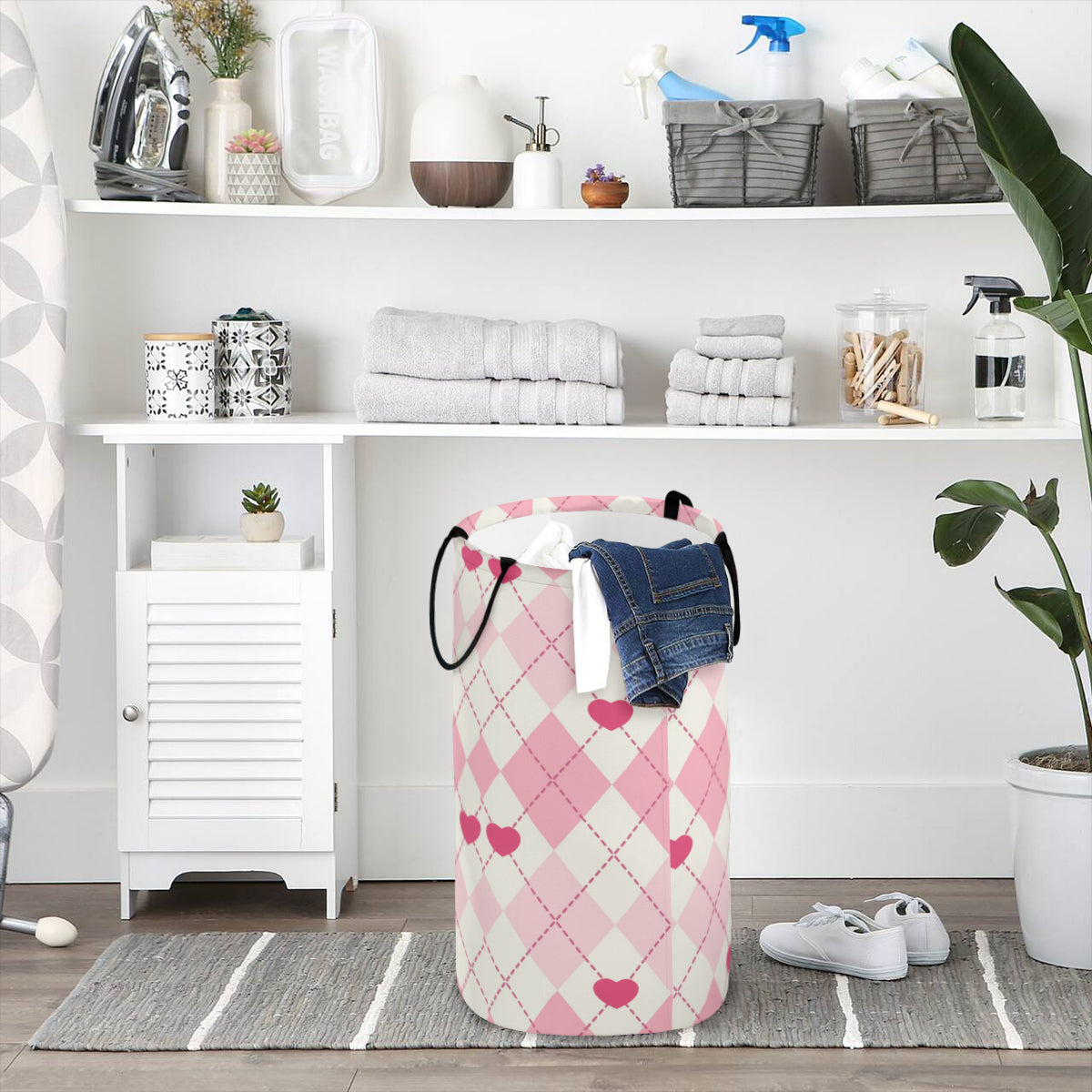 Pink Heart Foldable Basket - Kim’s Signature Beauty & Accessories    