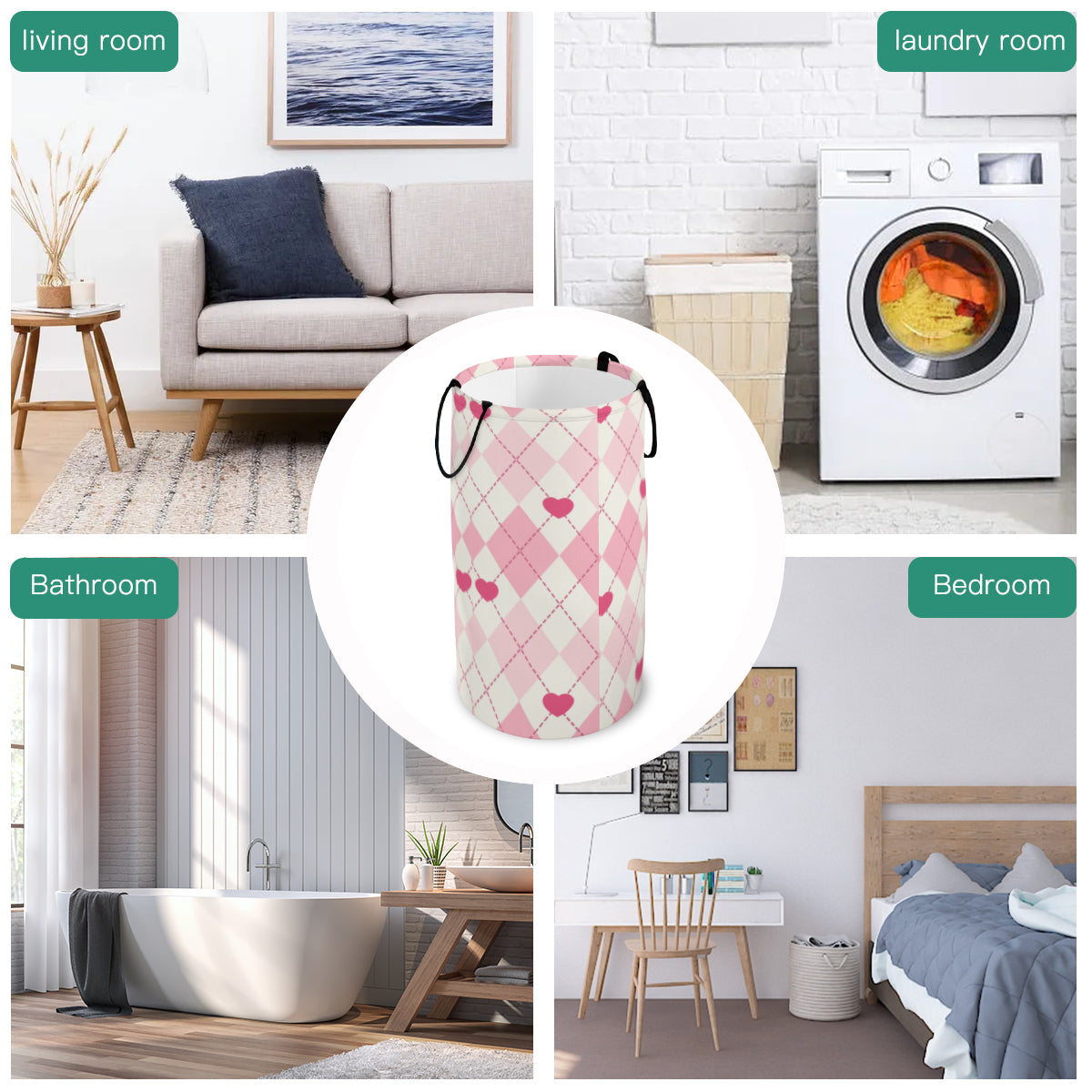 Pink Heart Foldable Basket - Kim’s Signature Beauty & Accessories    