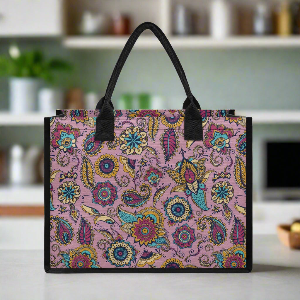 Pink Paisley Shopping Tote Bag - Kim’s Signature Beauty & Accessories    