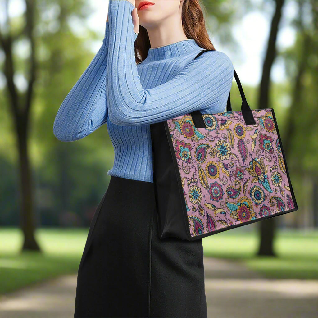 Pink Paisley Shopping Tote Bag - Kim’s Signature Beauty & Accessories    