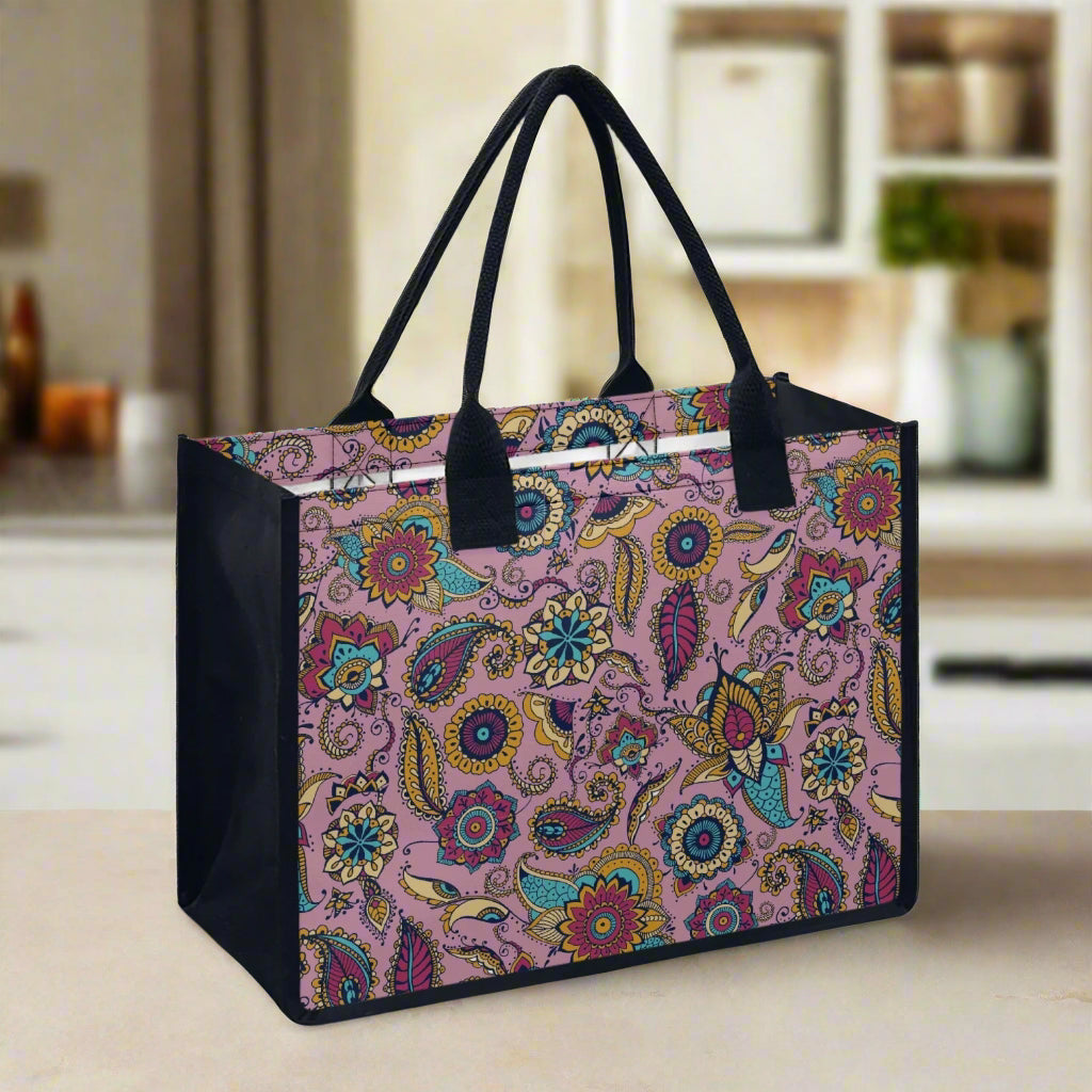 Pink Paisley Shopping Tote Bag - Kim’s Signature Beauty & Accessories    