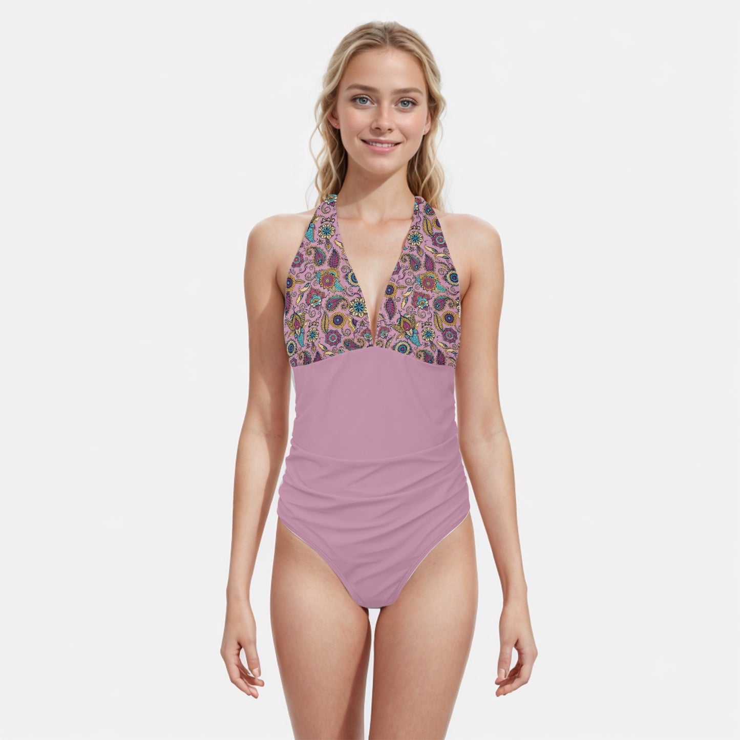 Pink Paisley |  Women's One-Piece Swimsuit - Kim’s Signature Beauty & Accessories    