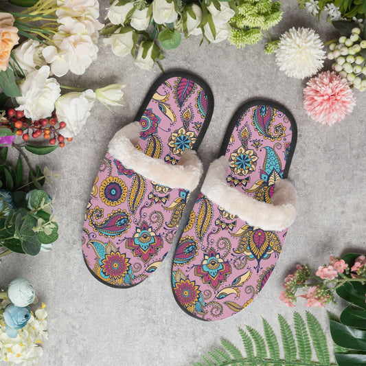 Pink Paisley | cozy slippers - Kim’s Signature Beauty & Accessories    