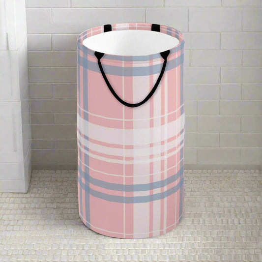 Pink Plaid Foldable Laundry Basket - Kim’s Signature Beauty & Accessories    