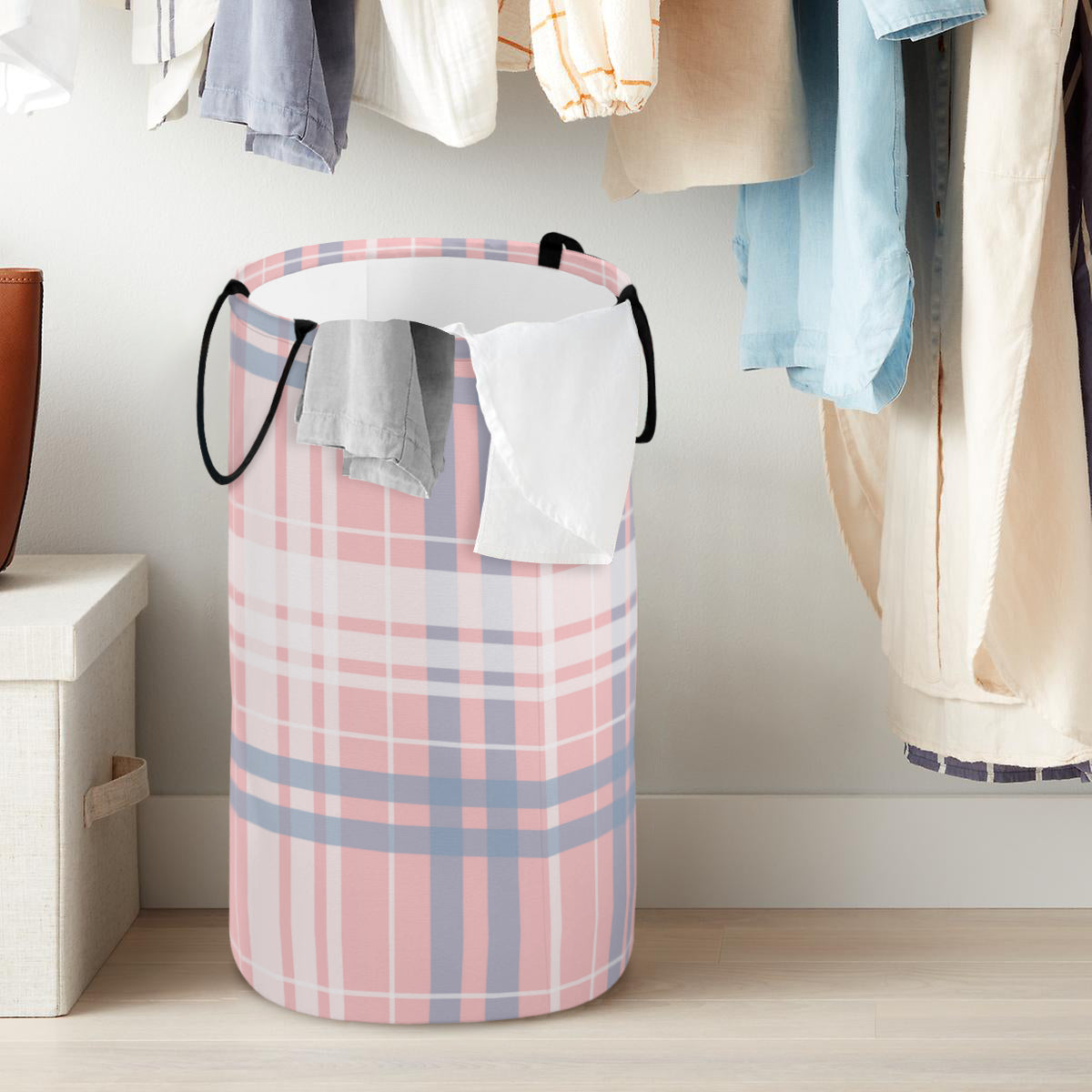Pink Plaid Foldable Laundry Basket - Kim’s Signature Beauty & Accessories    