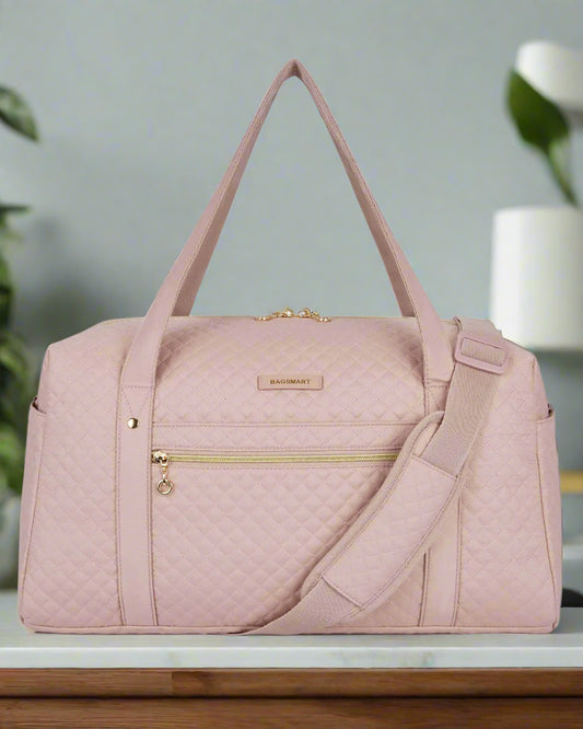 Pink Quilted Weekender Duffle Bag - Kim’s Signature Beauty & Accessories    