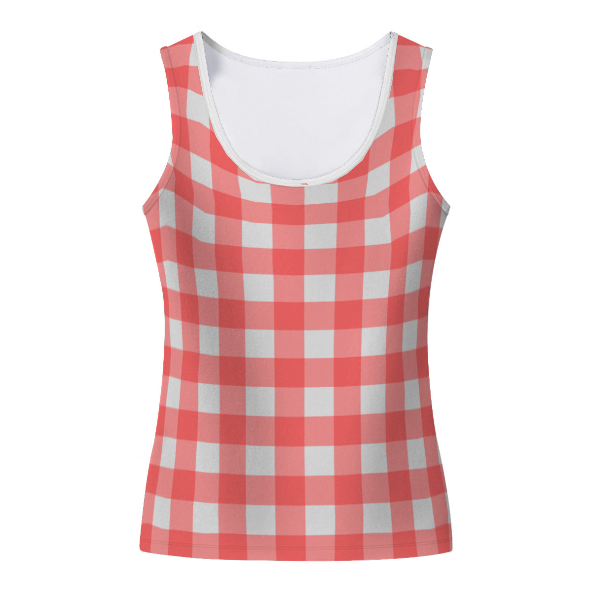 Pink & White Checkered Tank Top - Kim’s Signature Beauty & Accessories    