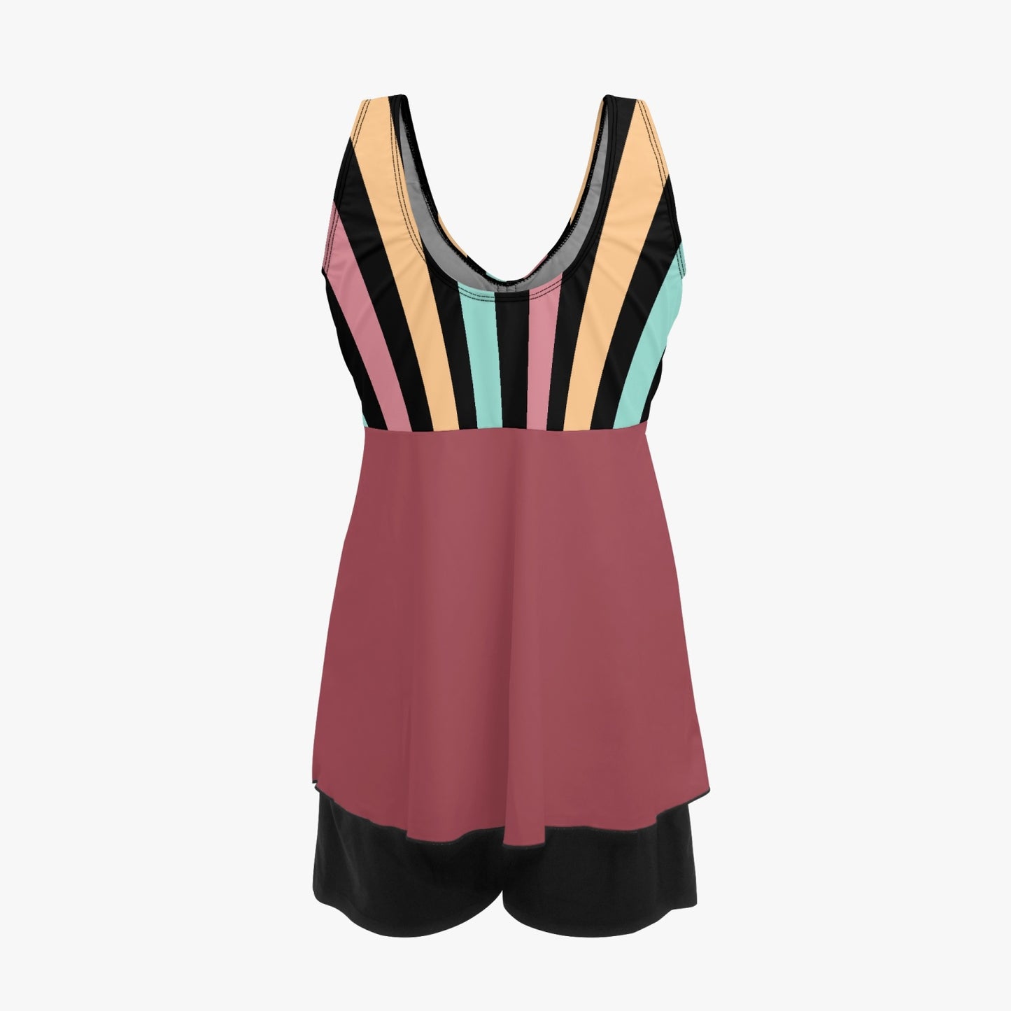 Pinstripe Harmony | Women's Two-Piece Swimsuit - Kim’s Signature Beauty & Accessories    