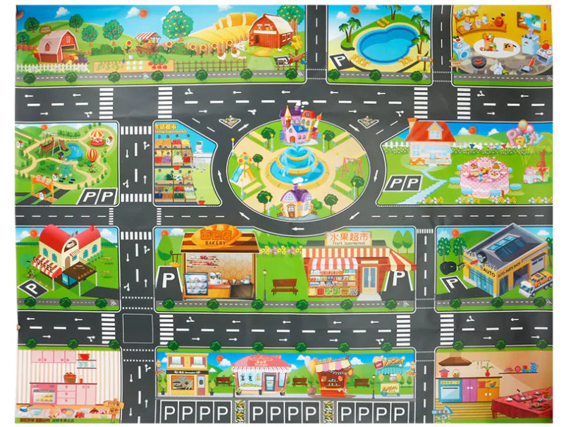 Play Mat with Vehicles & Traffic Signs - Kim’s Signature Beauty & Accessories    