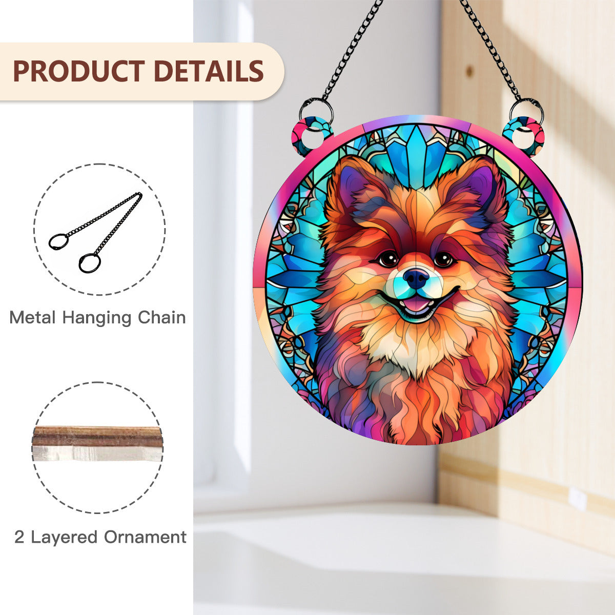 Pomerainian Stained glass - Kim’s Signature Beauty & Accessories    