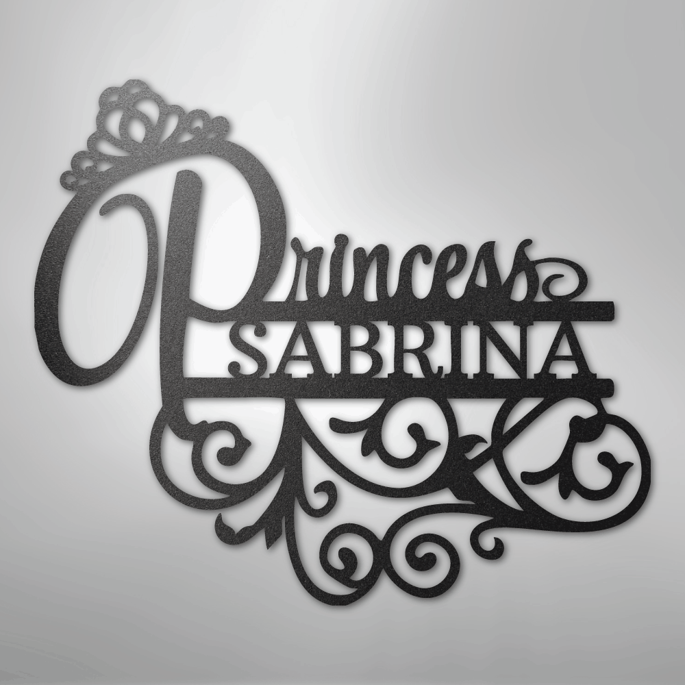 Princess Monogram - Steel Sign - Kim’s Signature Beauty & Accessories