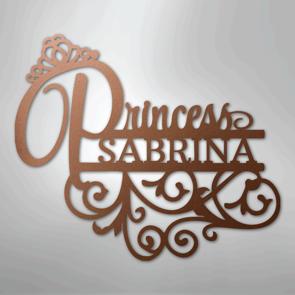 Princess Monogram - Steel Sign - Kim’s Signature Beauty & Accessories