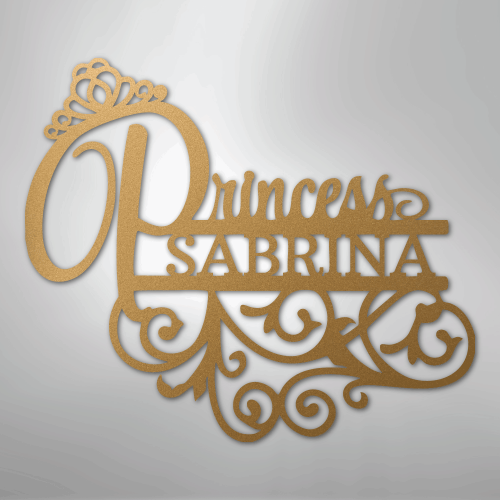 Princess Monogram - Steel Sign - Kim’s Signature Beauty & Accessories