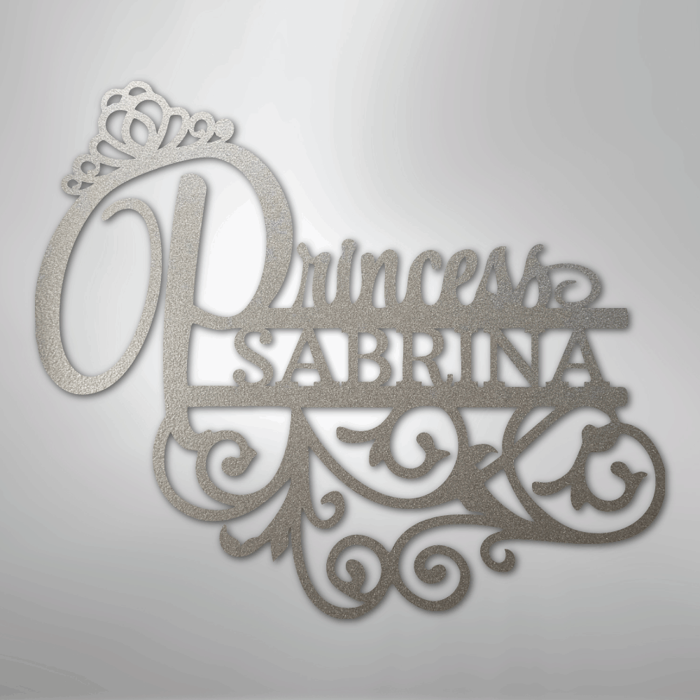 Princess Monogram - Steel Sign - Kim’s Signature Beauty & Accessories