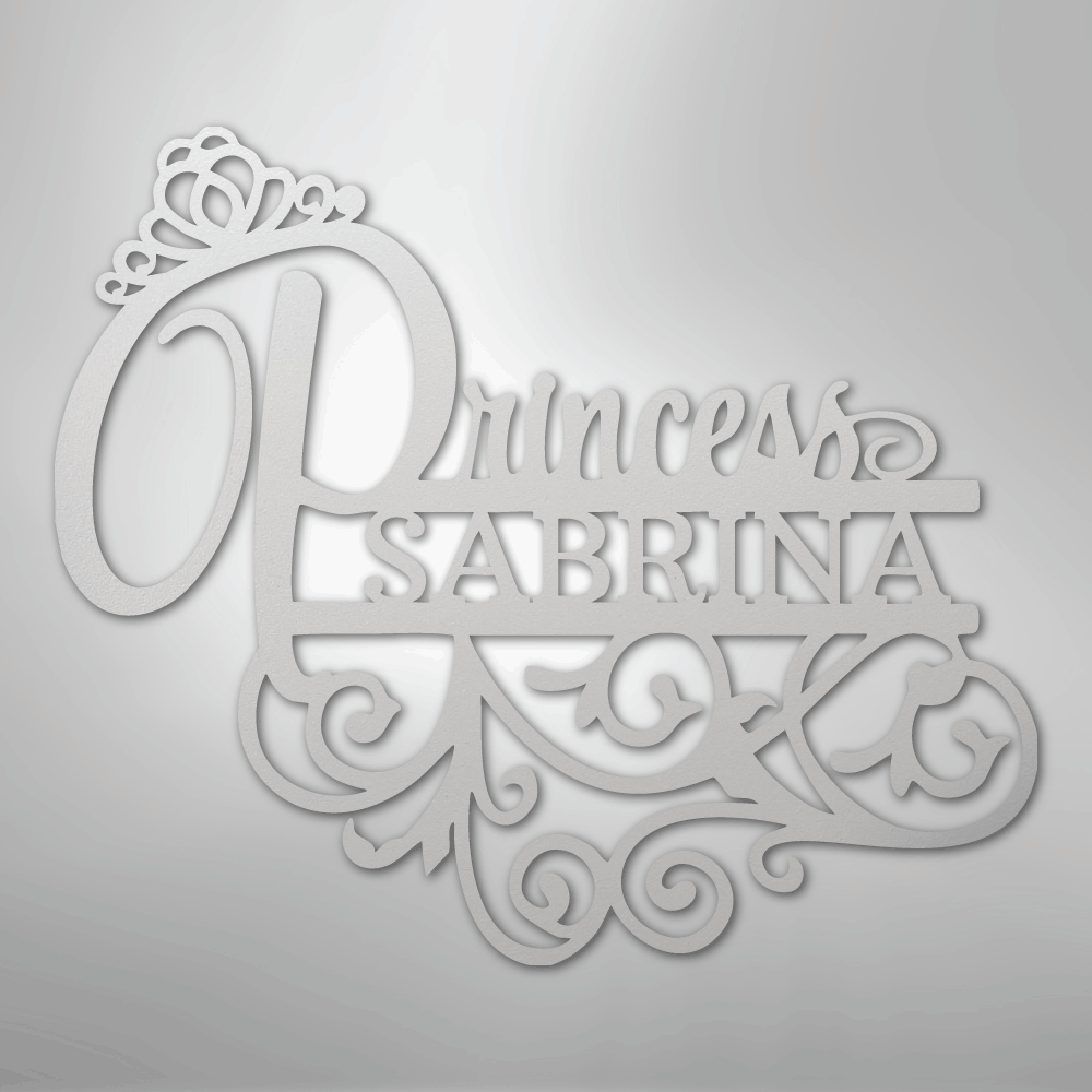 Princess Monogram - Steel Sign - Kim’s Signature Beauty & Accessories