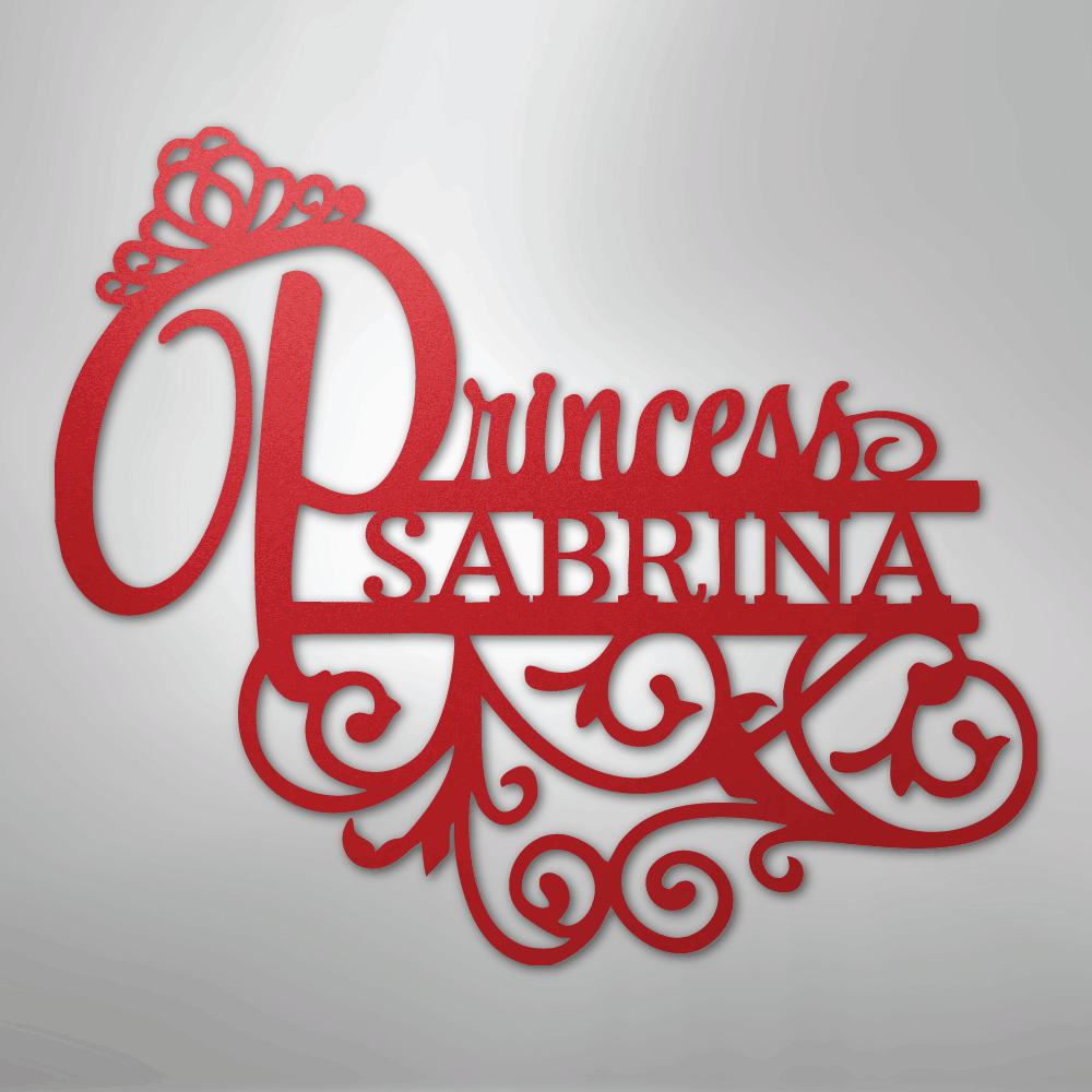 Princess Monogram - Steel Sign - Kim’s Signature Beauty & Accessories