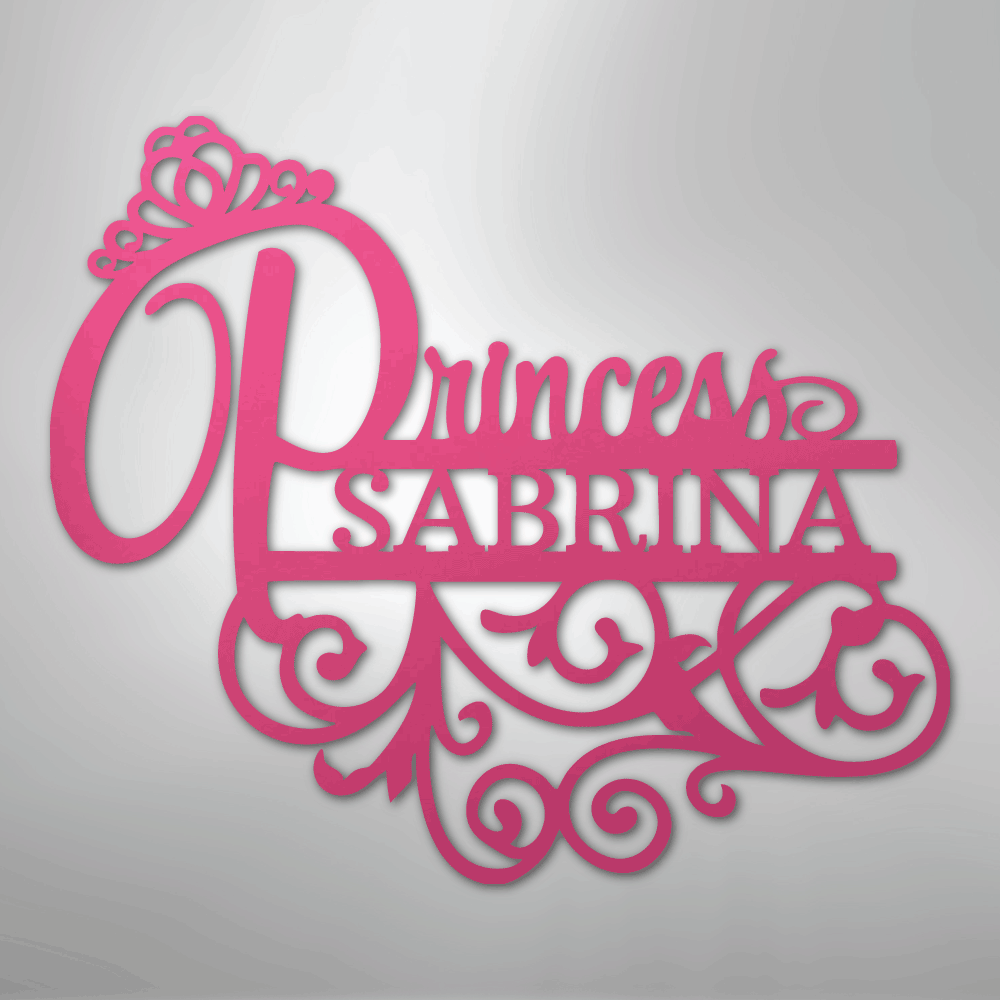 Princess Monogram - Steel Sign - Kim’s Signature Beauty & Accessories