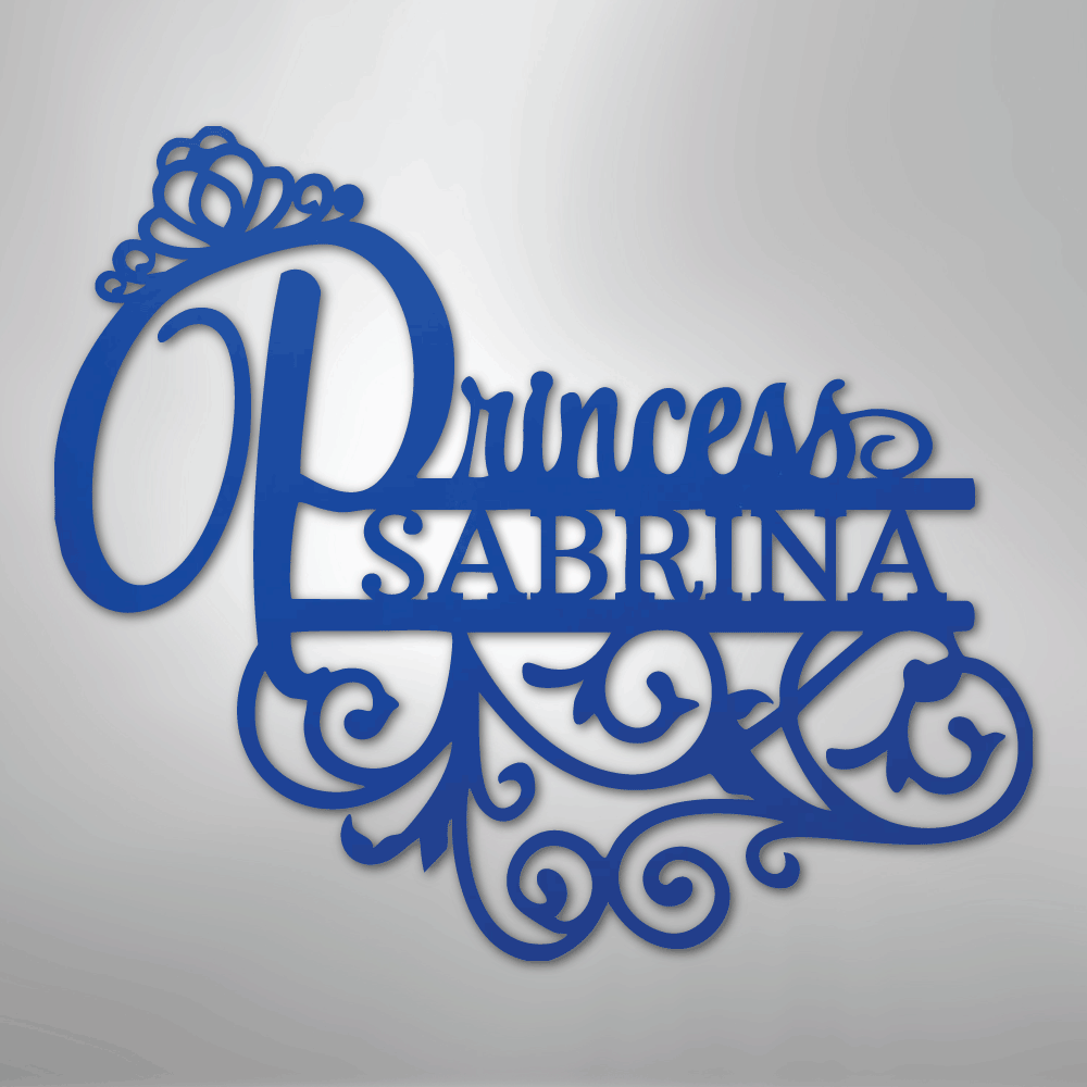 Princess Monogram - Steel Sign - Kim’s Signature Beauty & Accessories