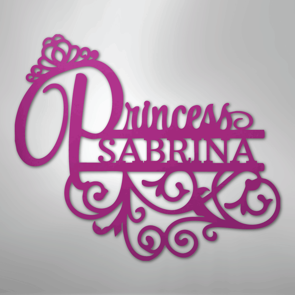 Princess Monogram - Steel Sign - Kim’s Signature Beauty & Accessories