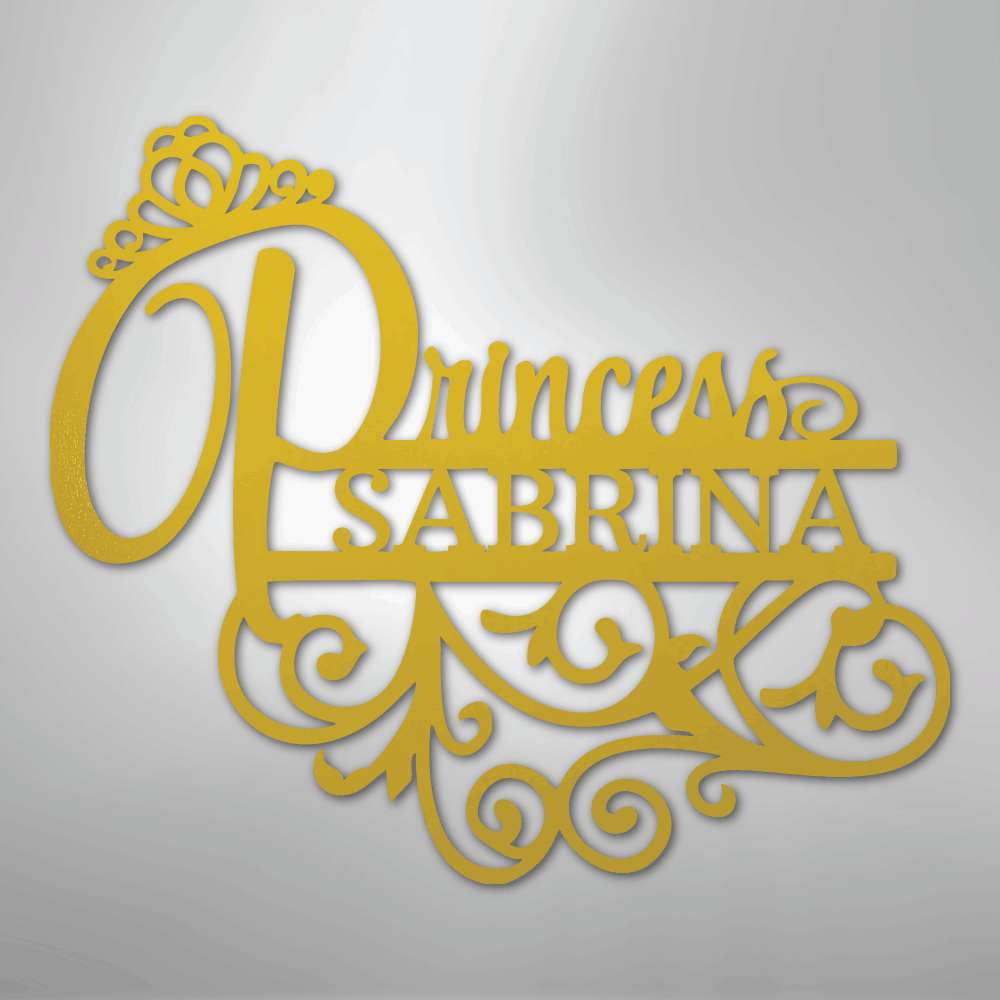 Princess Monogram - Steel Sign - Kim’s Signature Beauty & Accessories