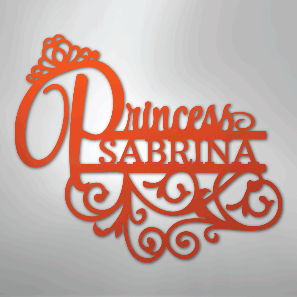 Princess Monogram - Steel Sign - Kim’s Signature Beauty & Accessories