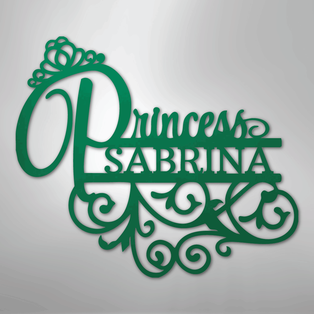 Princess Monogram - Steel Sign - Kim’s Signature Beauty & Accessories