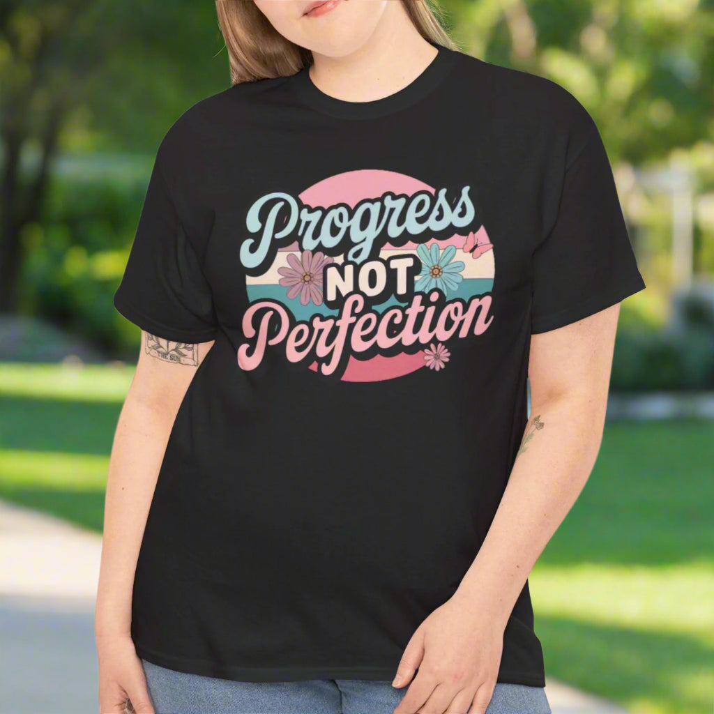 Progress Not Perfection Inspirational Tee - Kim’s Signature Beauty & Accessories