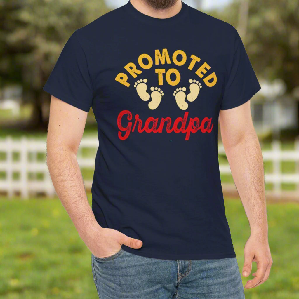 Promoted to Grandpa – New Grandfather Baby Feet Tee - Kim’s Signature Beauty & Accessories    