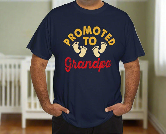 Promoted to Grandpa – New Grandfather Baby Feet Tee - Kim’s Signature Beauty & Accessories    