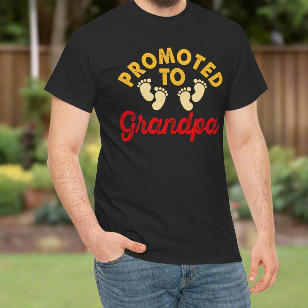 Promoted to Grandpa – New Grandfather Baby Feet Tee - Kim’s Signature Beauty & Accessories    